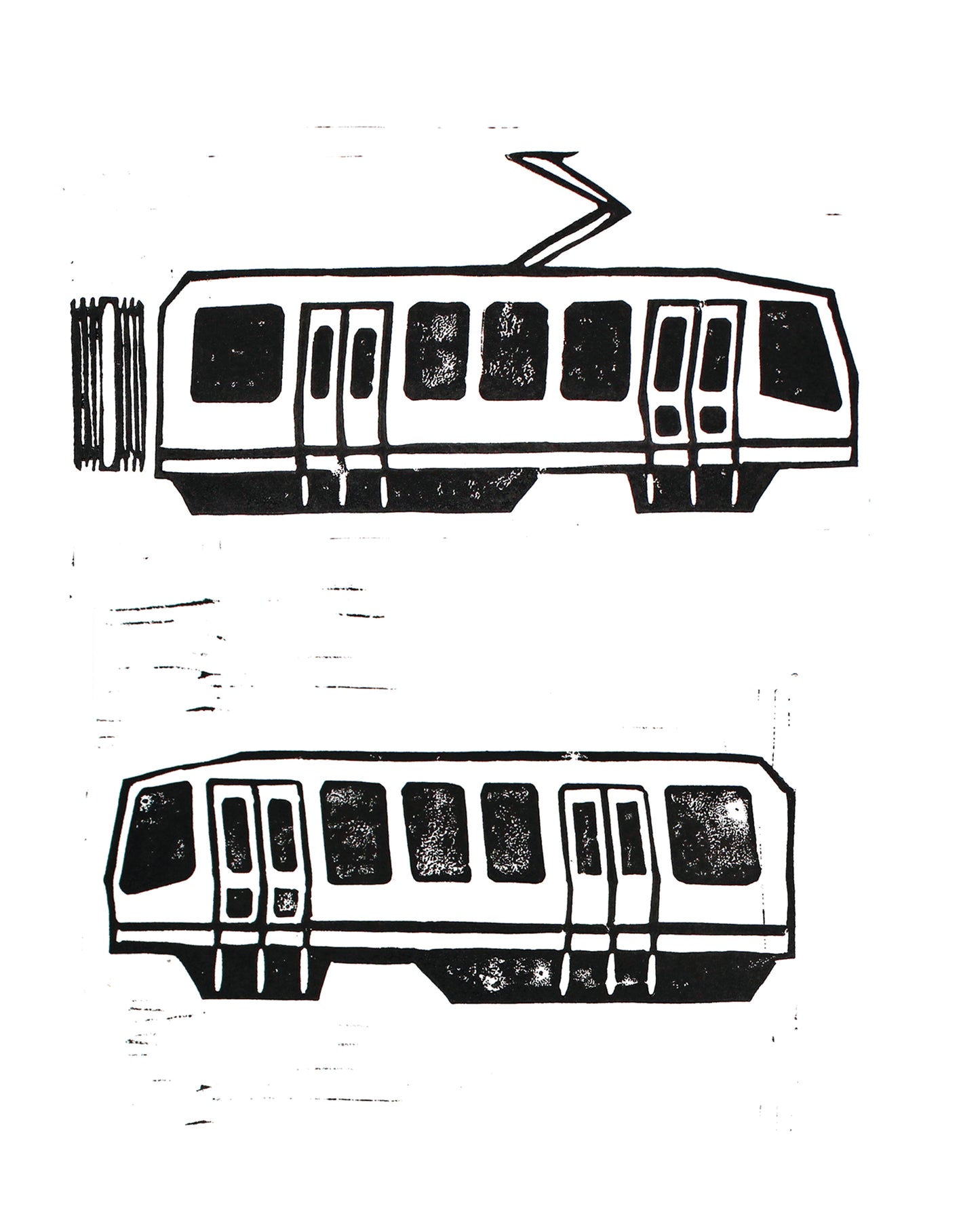 "MUNI Train Lino" by Nathaniel Bice