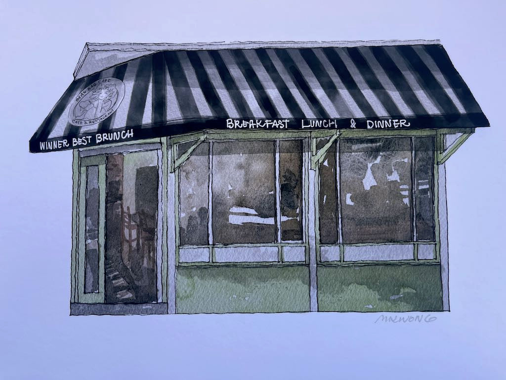 Bean Bag Café UNFRAMED PRINT by Millie Kwong