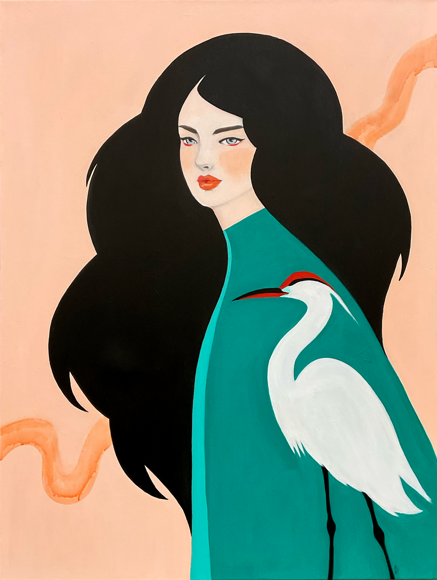 "Lady With the Crane" by Alice Koswara