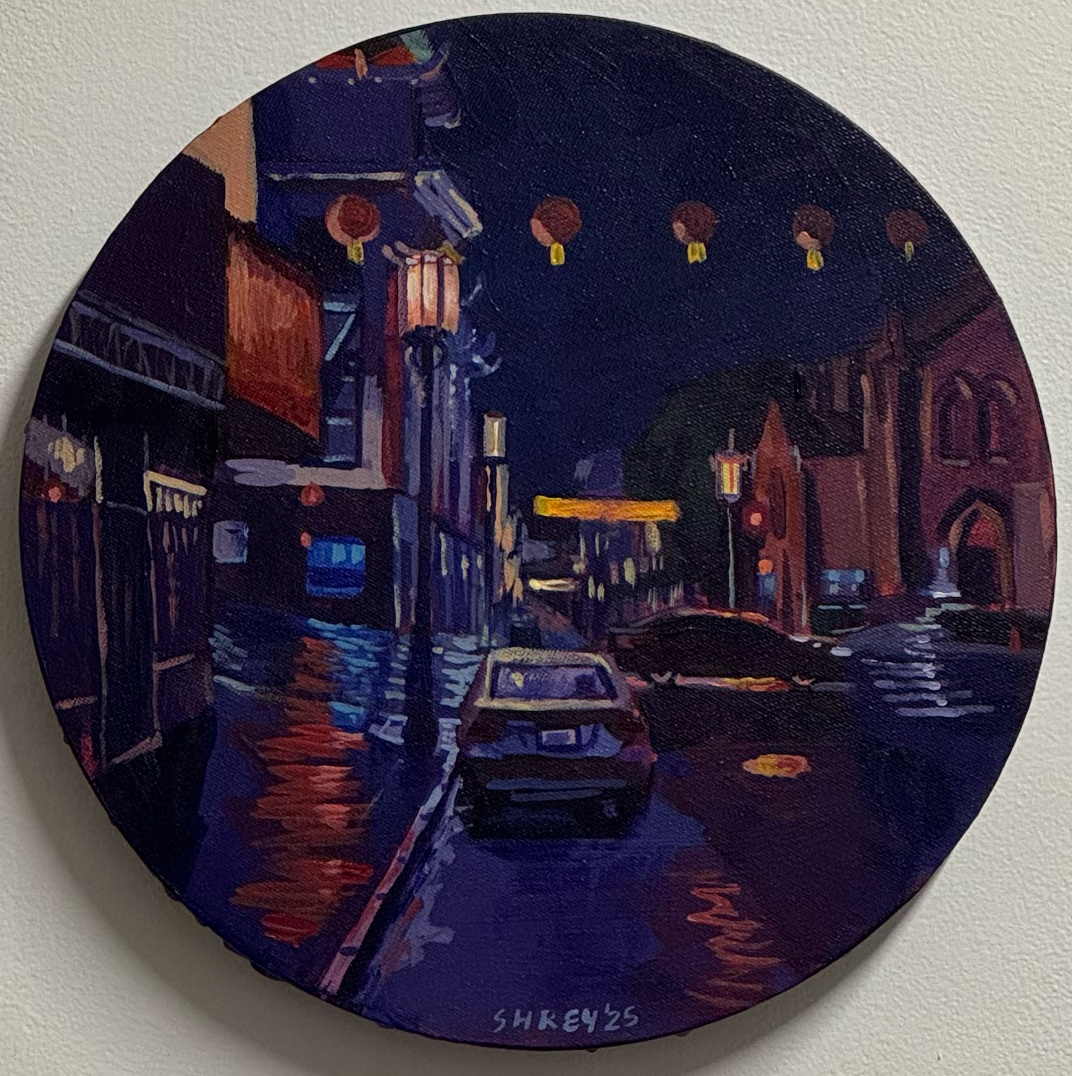 "Red Lanterns, Reflections of a City (Chinatown)" by Shrey Purohit
