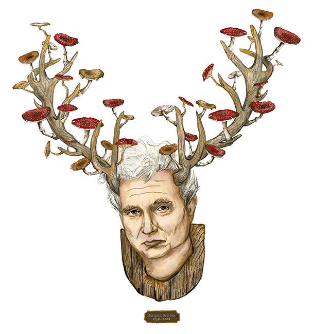 "Jacques Derrida" Philosophers and Flowers series by David Starfas
