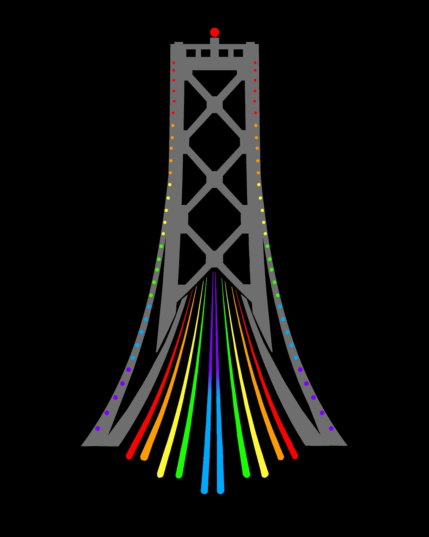ORDER METAL PRINT: "Bay Bridge at Pride (SM)" by Tasha Welch