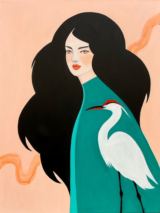 "Lady With the Crane" by Alice Koswara
