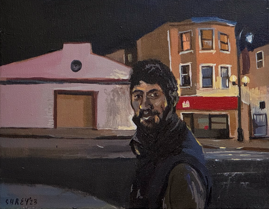 "Night Walks with Ashkan (Looking South on Ocean Ave)" by Shrey Purohit