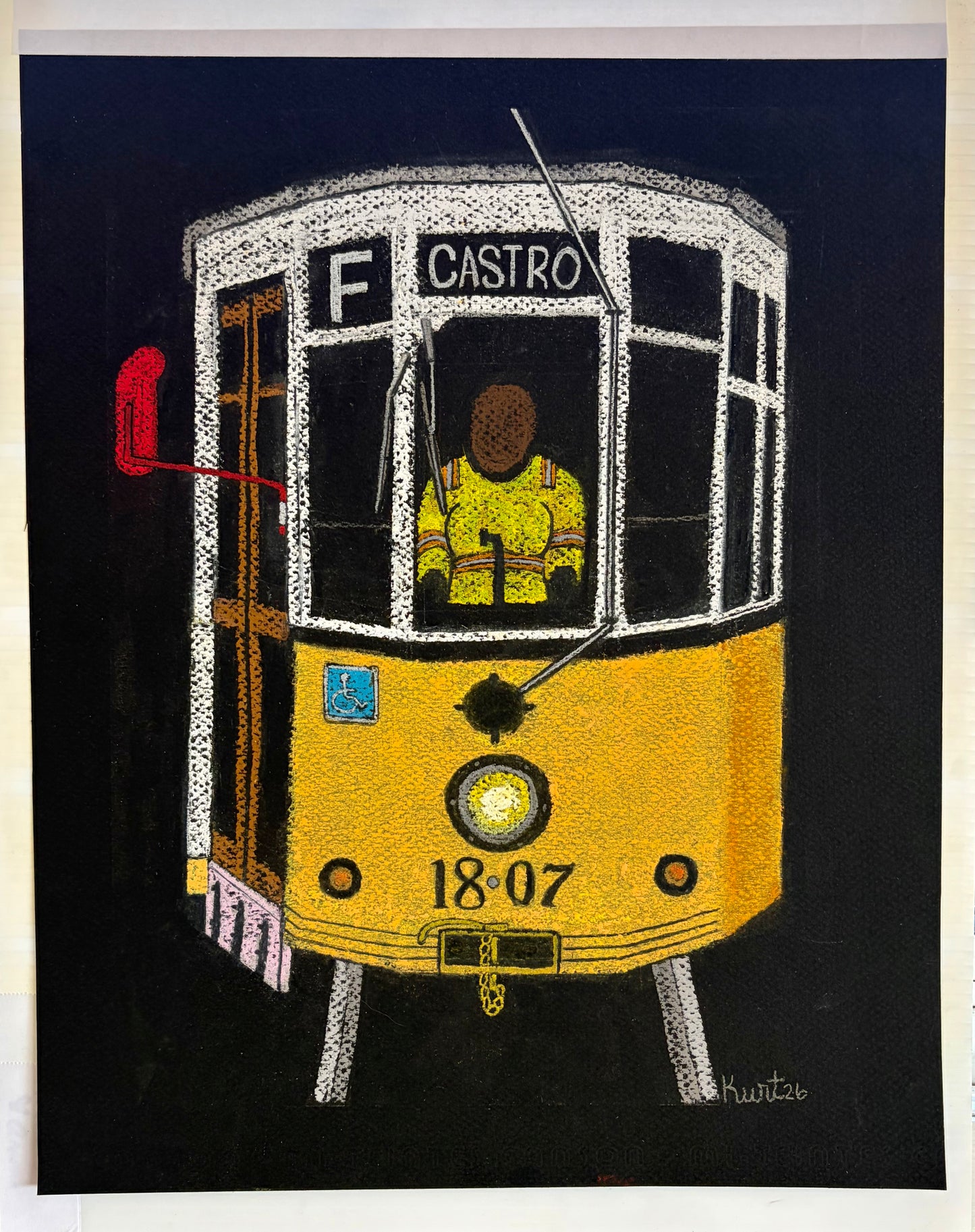 "Yellow & White Milan streetcar 1807" by Kurt Schwartzmann