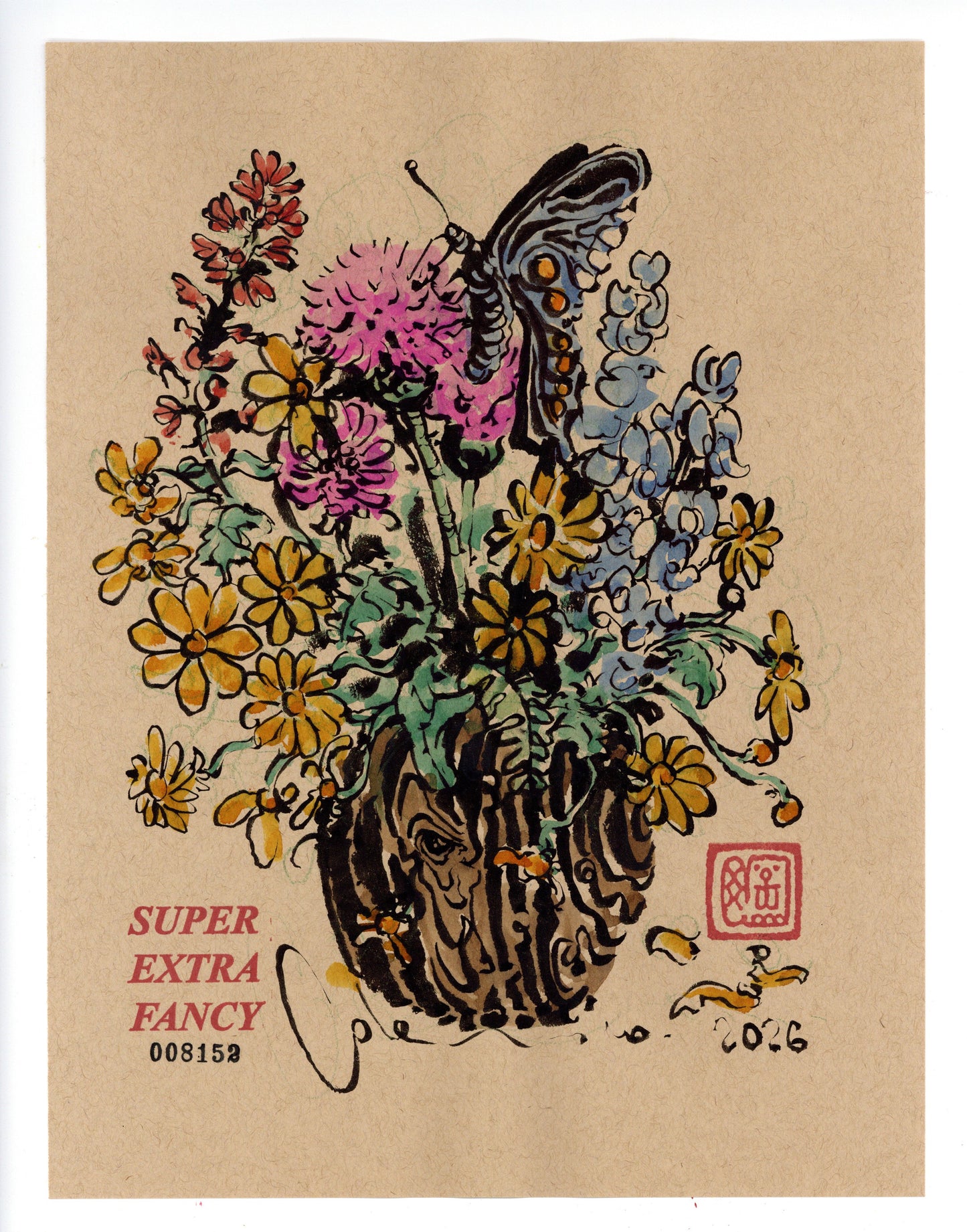 "Floral Bouquet Drawing #8152" by Cole Skaggs
