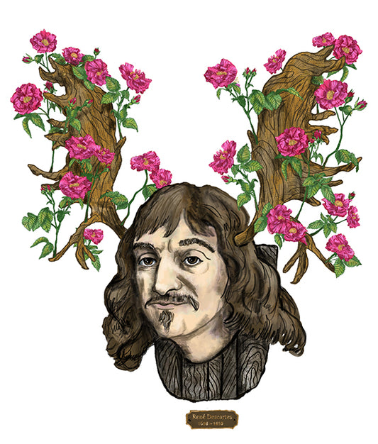 "René Descartes" Philosophers and Flowers series by David Starfas