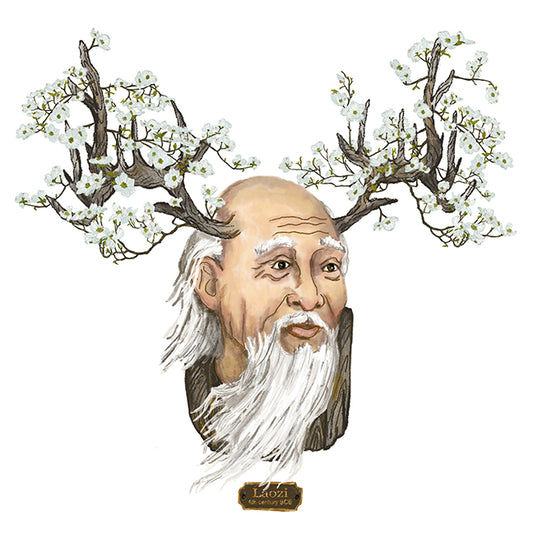 "Laozi" Philosophers and Flowers series by David Starfas