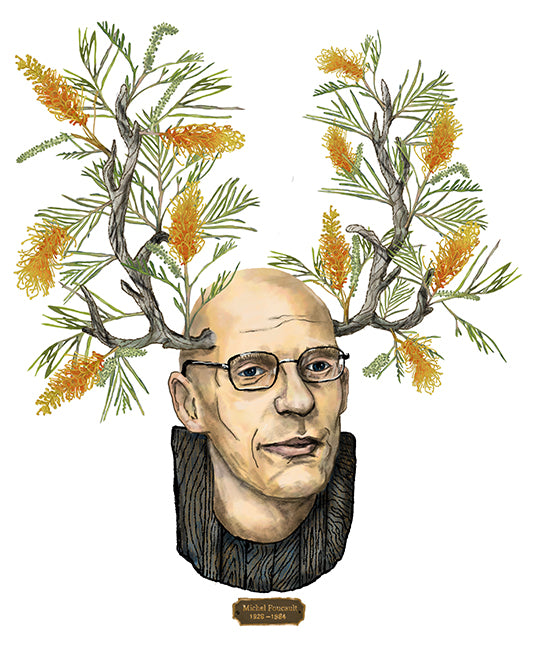 "Michel Foucault" Philosophers and Flowers series by David Starfas