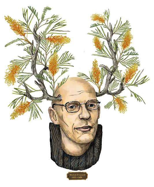 "Michel Foucault" Philosophers and Flowers series by David Starfas