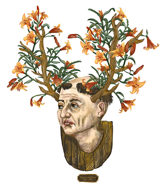 "Thomas Aquinas" Philosophers and Flowers series by David Starfas