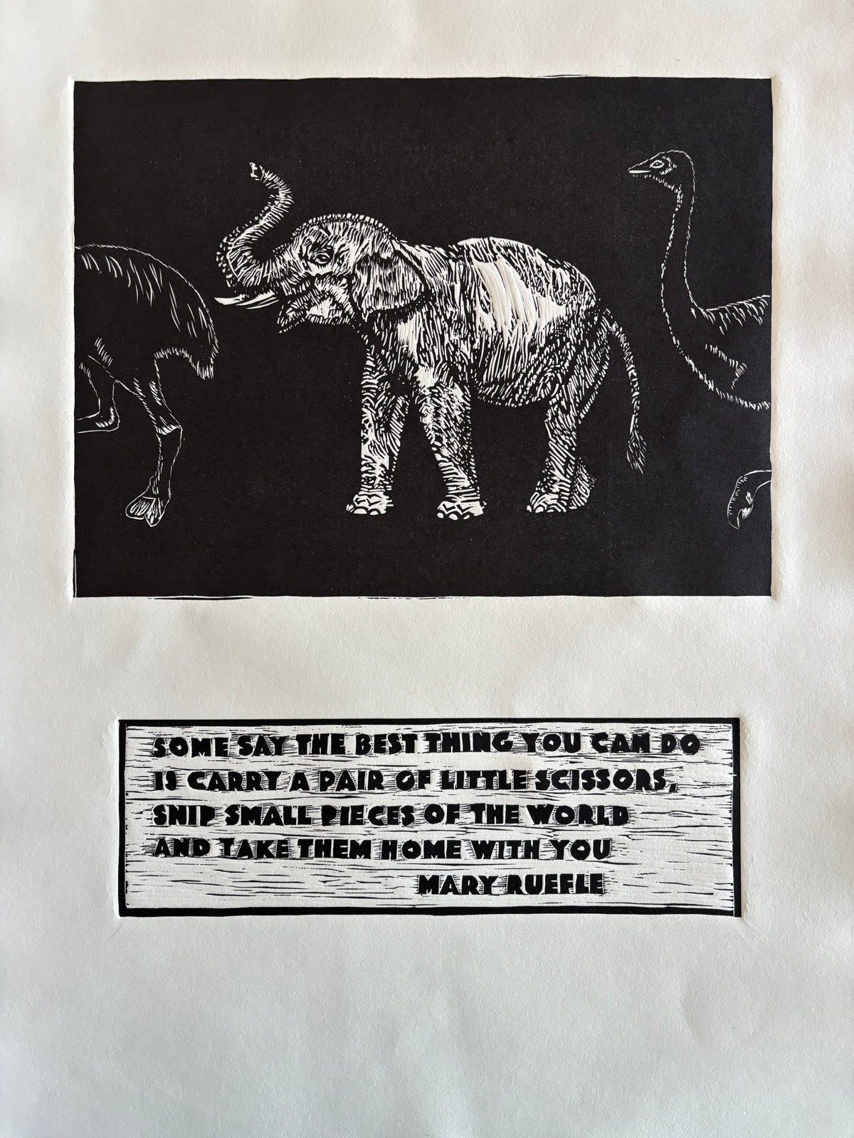 "An Elephant and an Elephant Bird Walk Into a Poem by Sherry Suisman