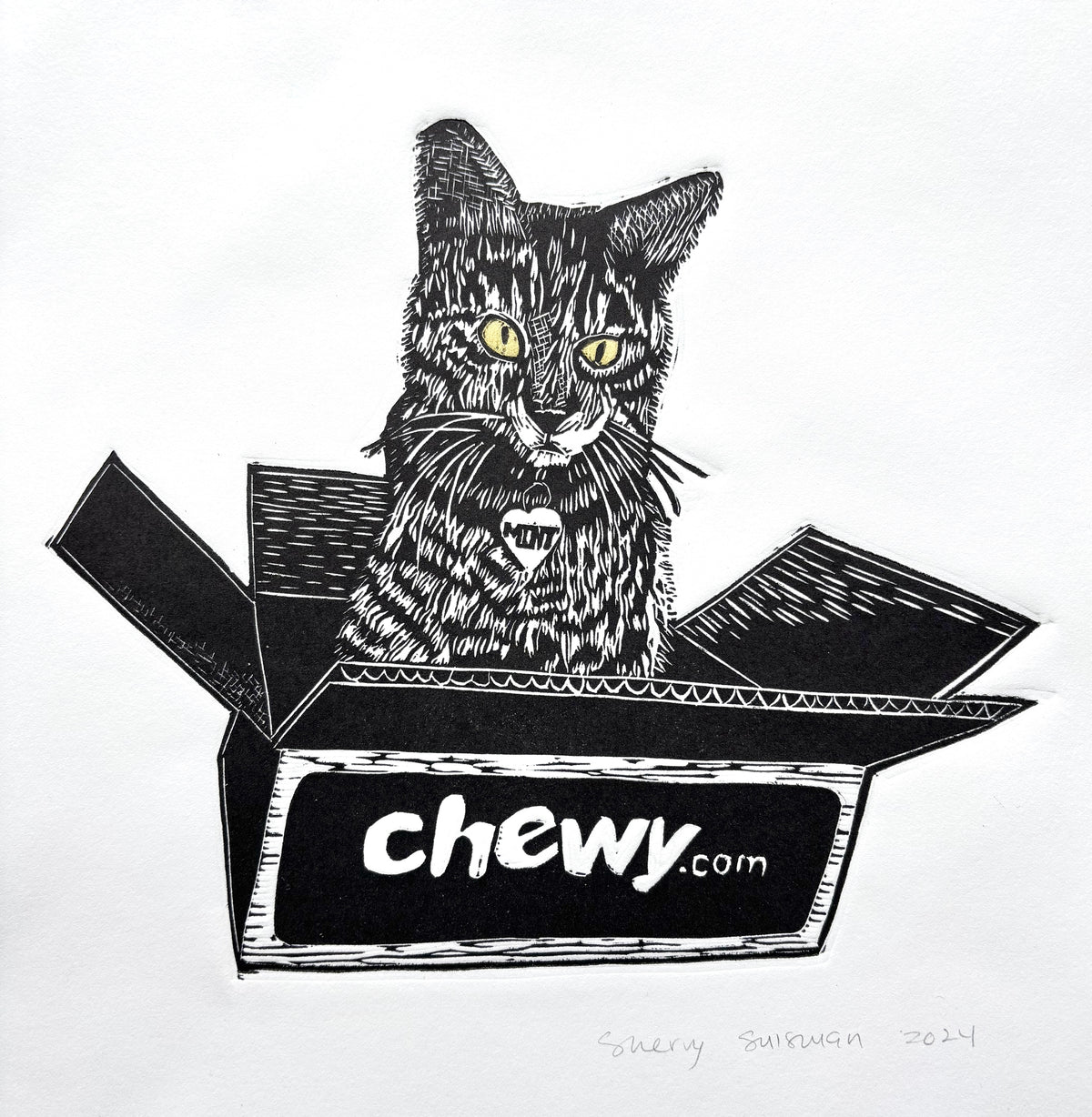 "Cat in a Box" by Sherry Suisman