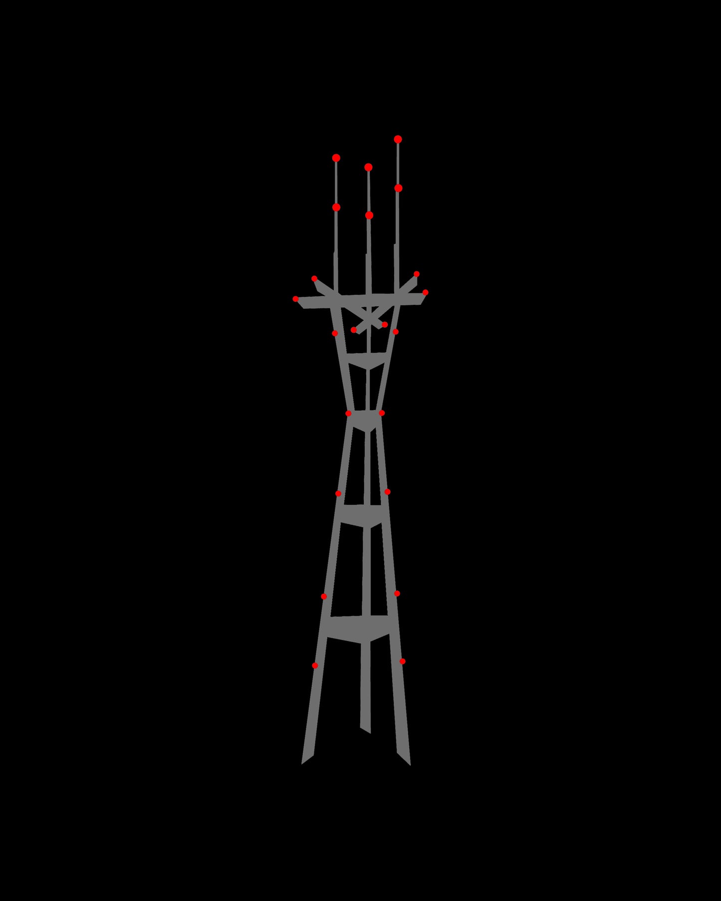 ORDER METAL PRINT: "Sutro Tower at Night (SM)" by Tasha Welch