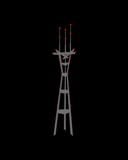 ORDER METAL PRINT: "Sutro Tower at Night (SM)" by Tasha Welch