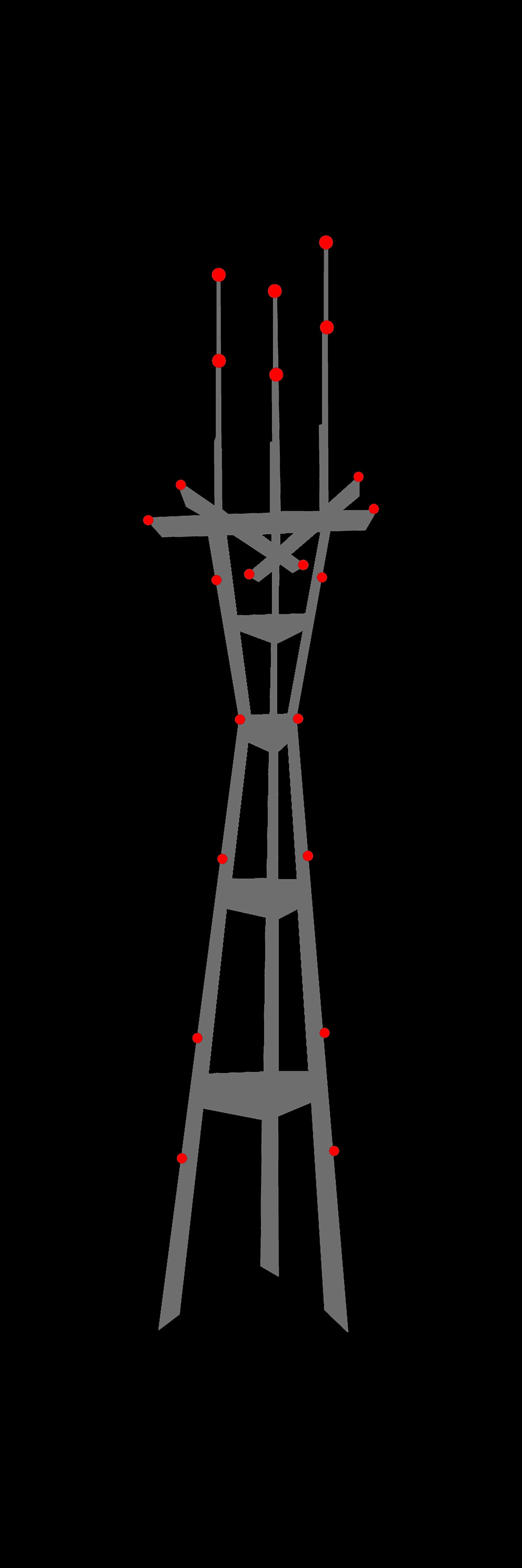 ORDER METAL PRINT: "Sutro Tower at Night (LG)" by Tasha Welch