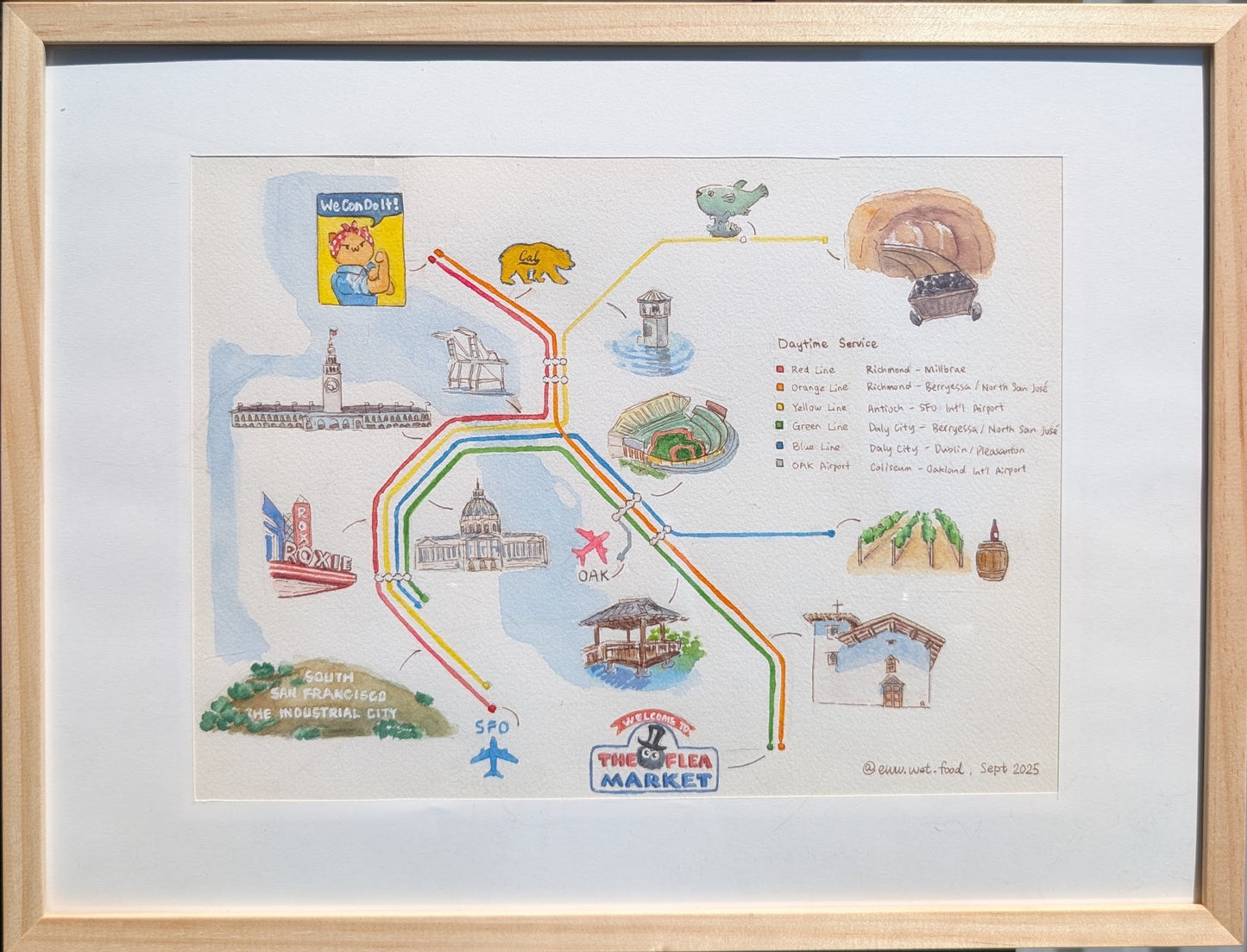 "Eww Wet Food's BART System Map" by Natalie Zhang